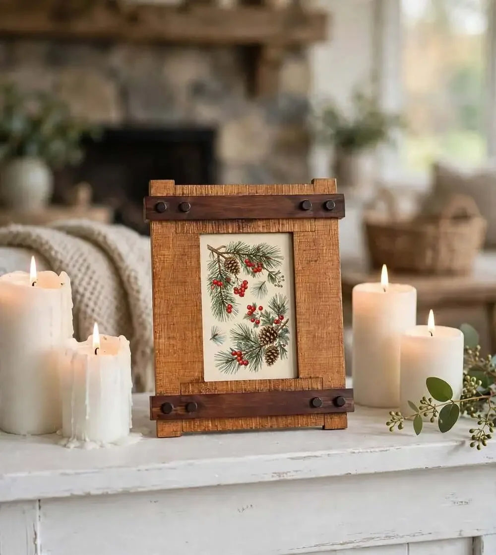 Rustic Reclaimed Wood Picture Frame for 4x6 picture